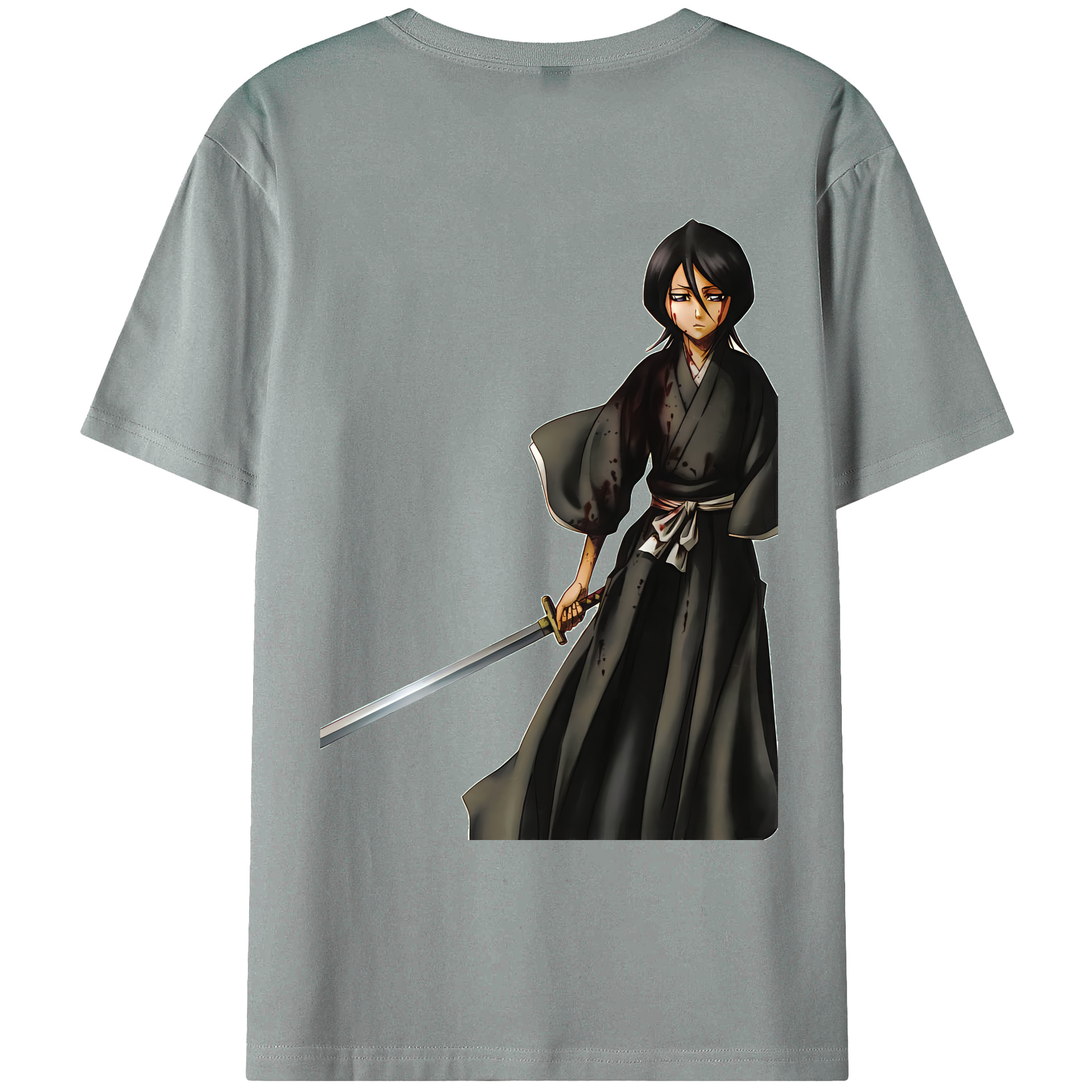 （画像用） ブリーチ 朽木ルキア BLEACH Kuchiki Rukia 綿100％ メンズ半袖Tシャツ（バックプリント） 通気性